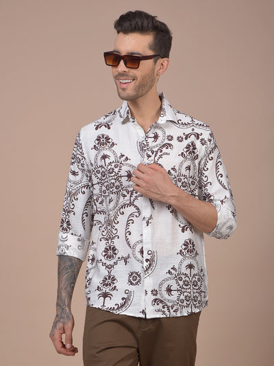Brown Floral Print Shirt