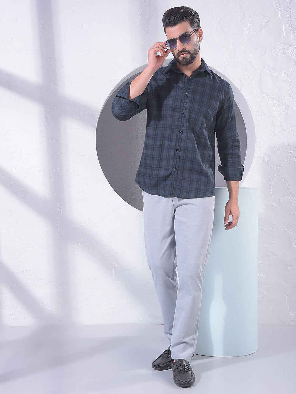 Green Checked 100% Cotton Shirt