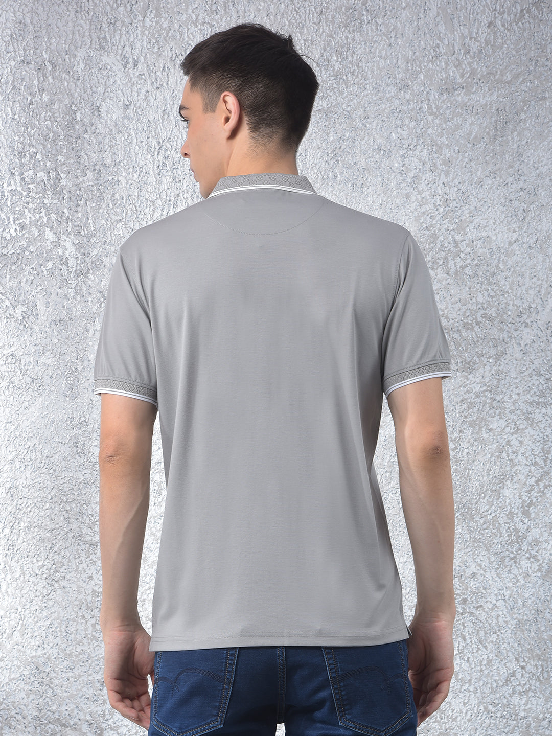 Grey Polo-Neck T-Shirt