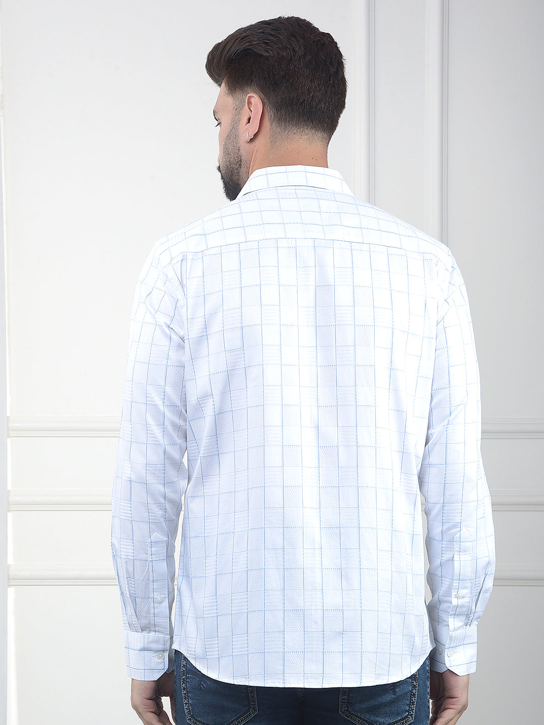 Blue Checked 100% Cotton Shirt