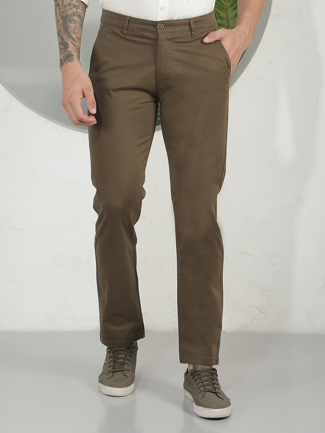 Luxe Espresso Brown Straight Trousers