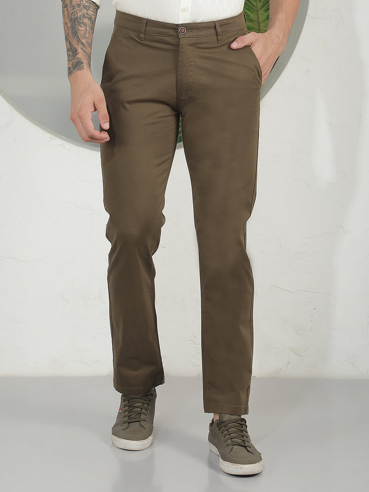 Luxe Espresso Brown Straight Trousers