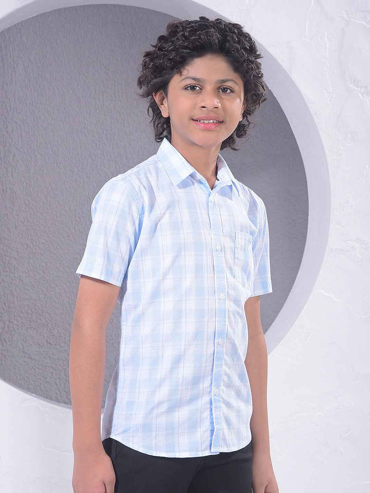 Blue Checked 100% Cotton Shirt