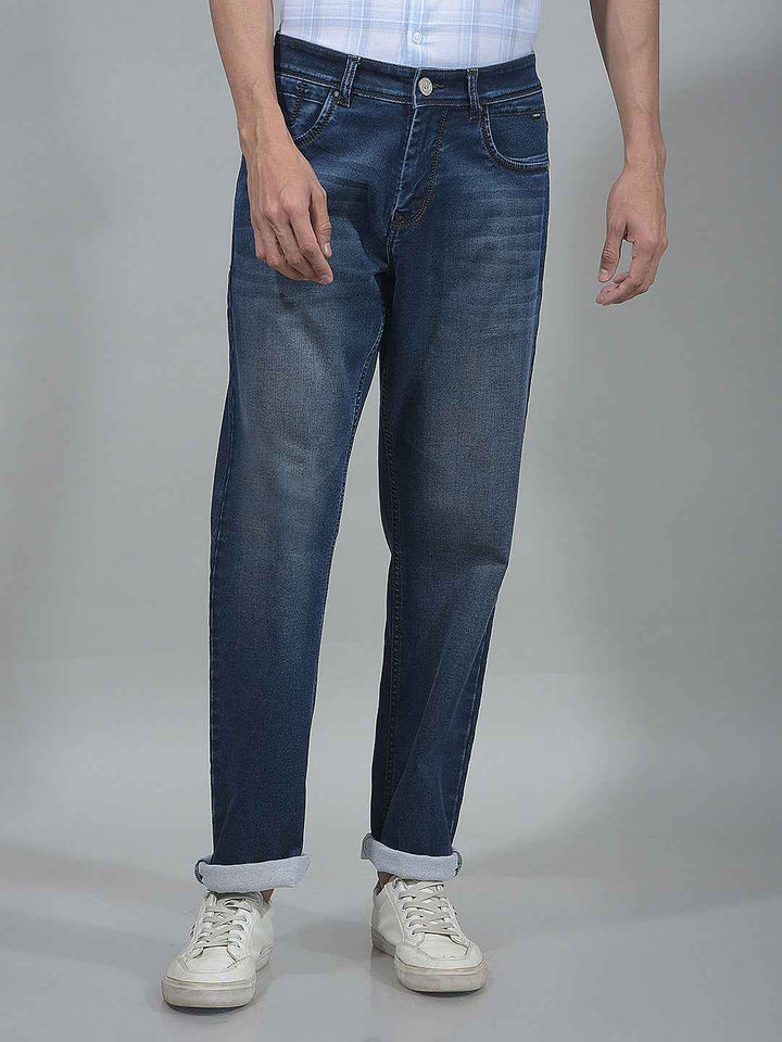 Deep Blue Straight Jeans
