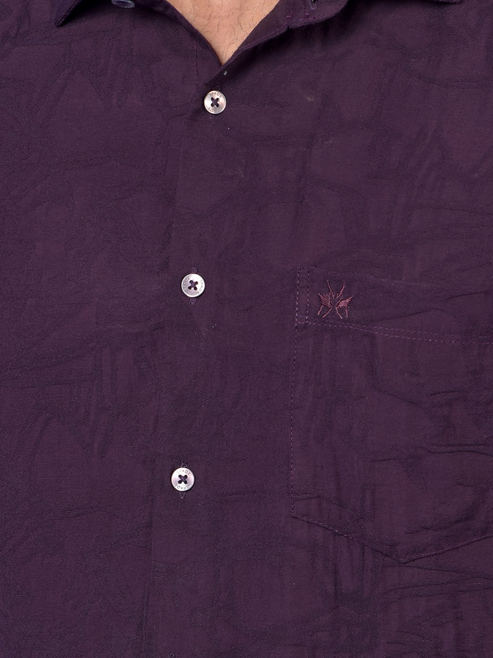 Wine Jacquard Shirt