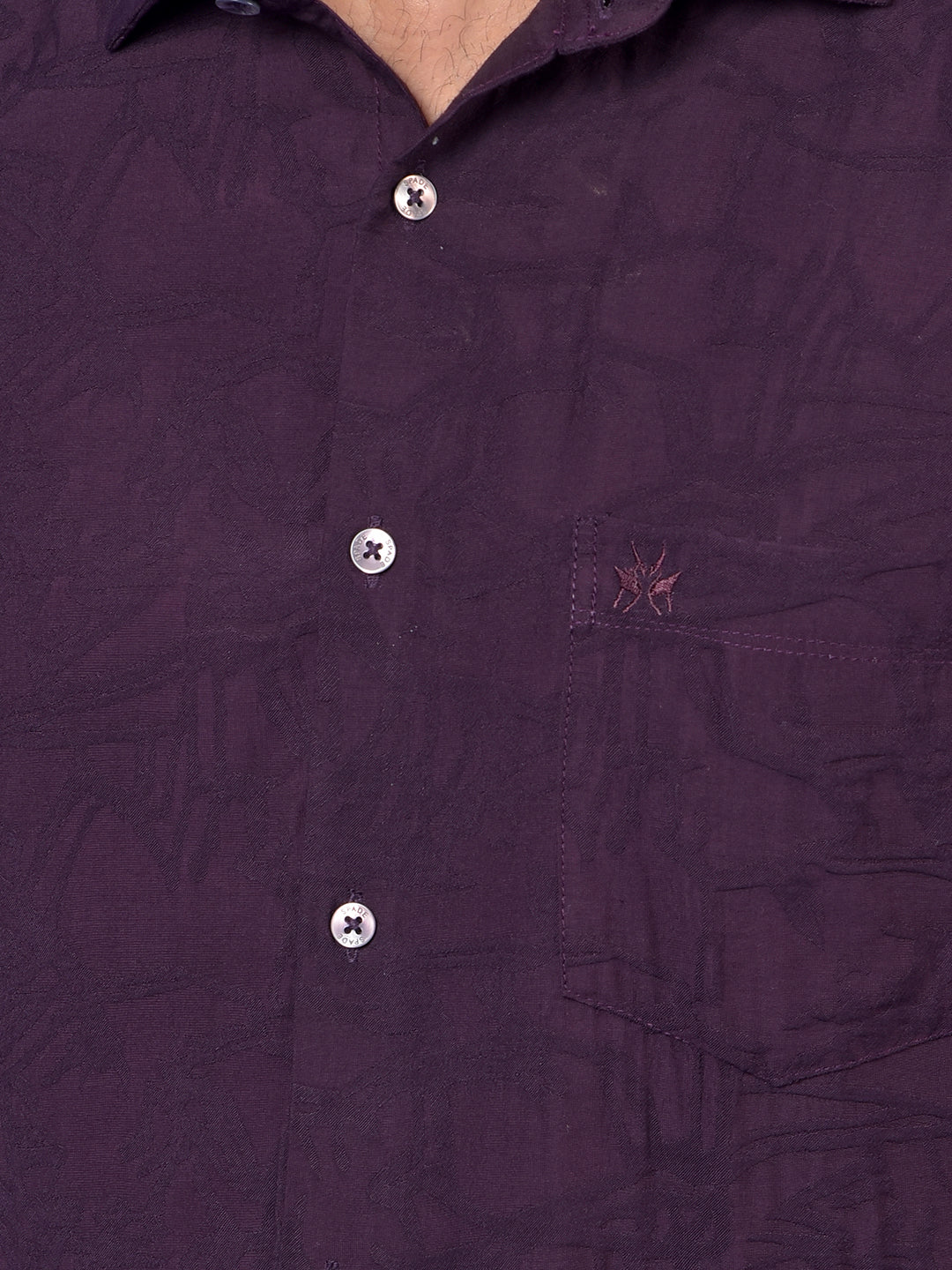 Wine Jacquard Shirt