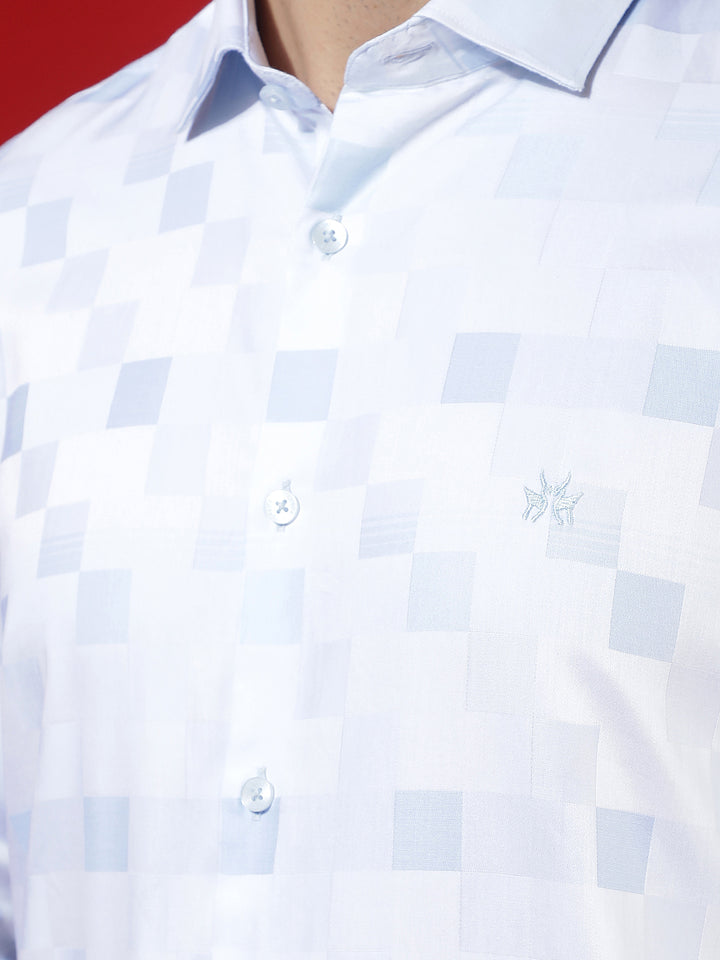 Blue Printed 100% Cotton Shirt