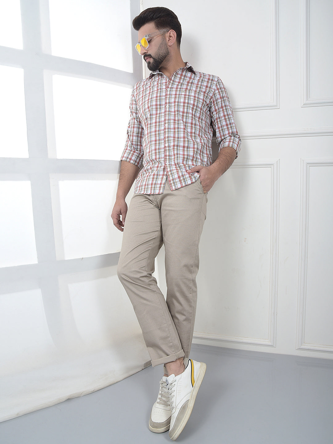 Red Checked 100% Cotton Shirt