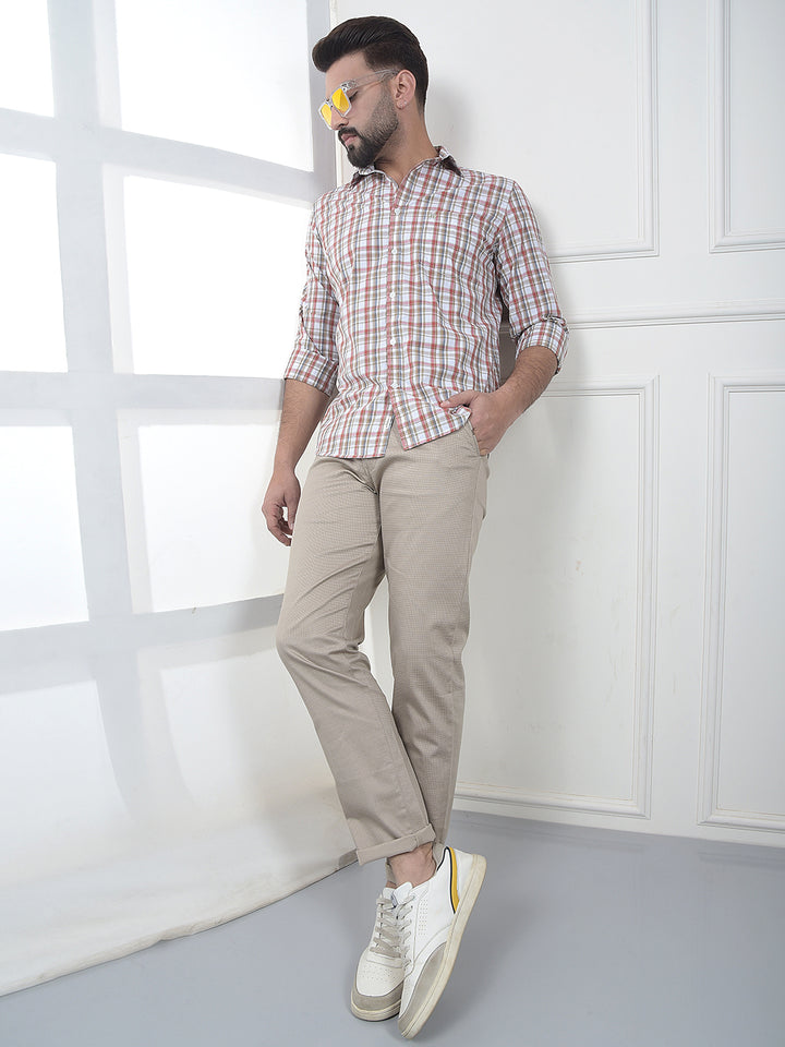 Red Checked 100% Cotton Shirt