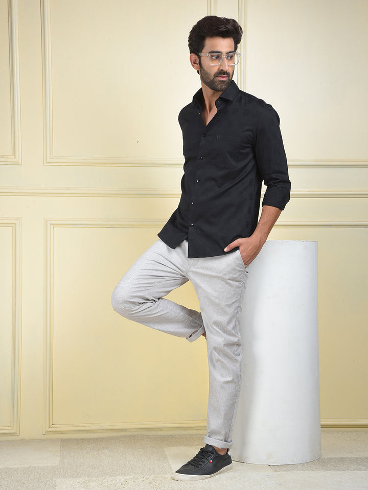 Casual Ease Black 100% Cotton Shirt