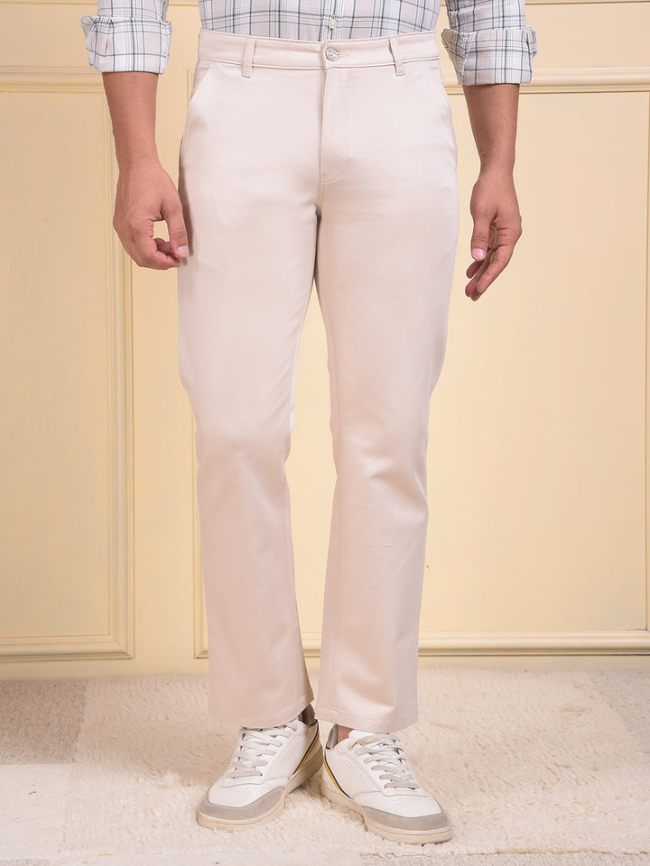 Beige Straight Trousers