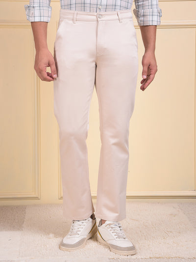 Beige Straight Trousers
