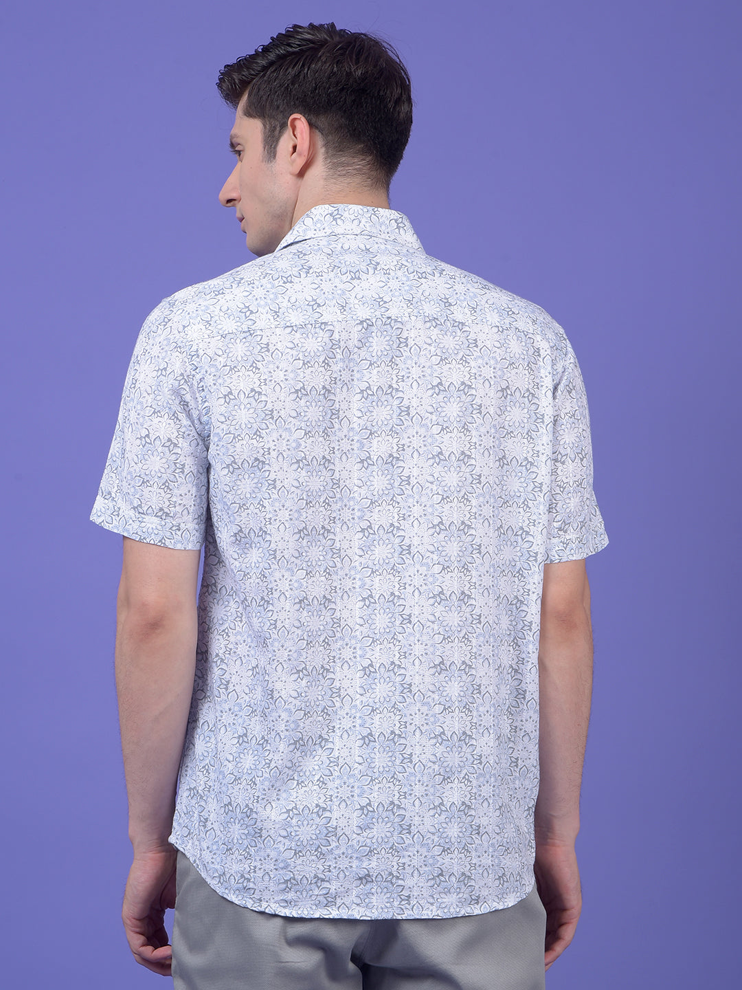Grey Floral Print Shirt