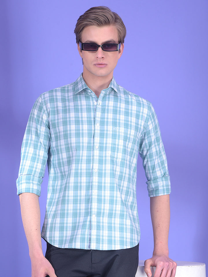 Blue Checked 100% Cotton Shirt