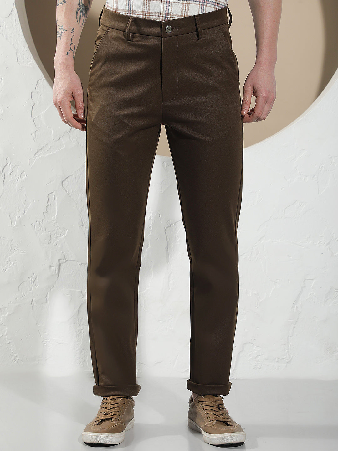 Refined Mocha Brown Trousers