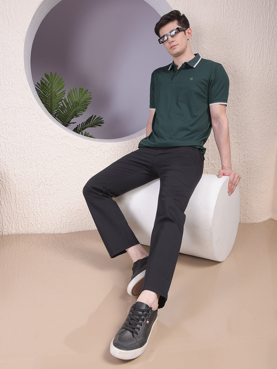 Green Polo-Neck T-Shirt