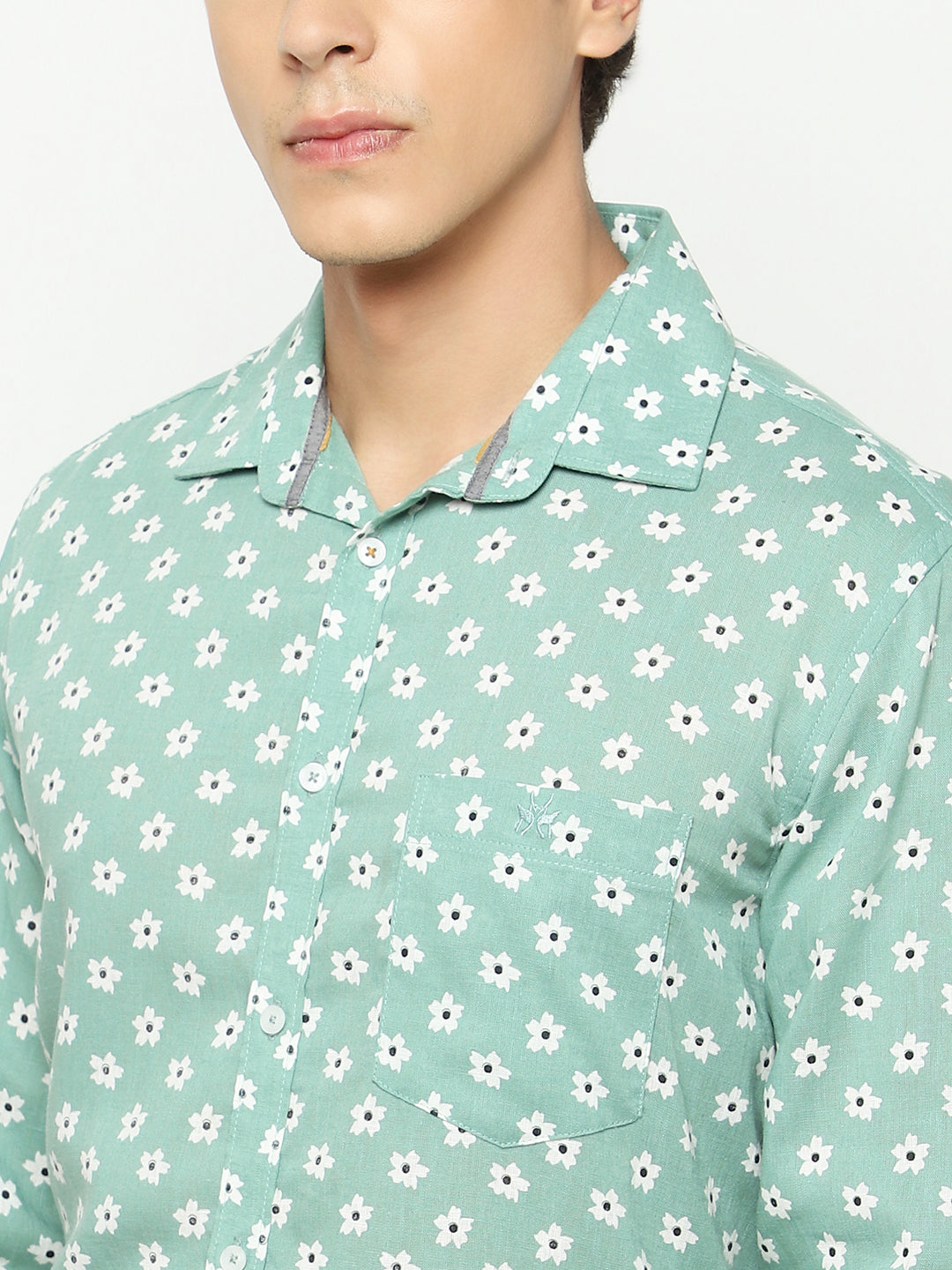Green Floral Print Shirt