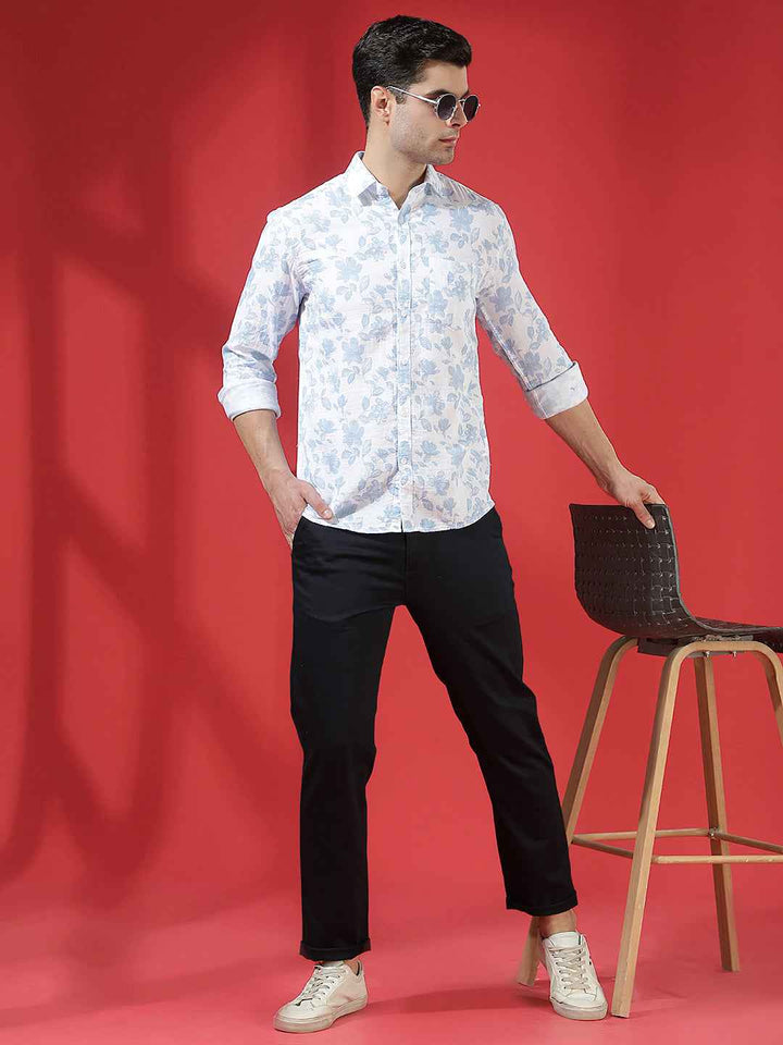 Navy Blue Stretch Smart Trousers