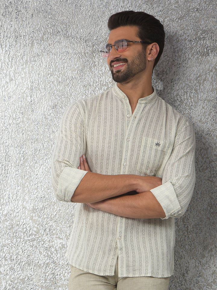 Urban Straight White Printed Shirt