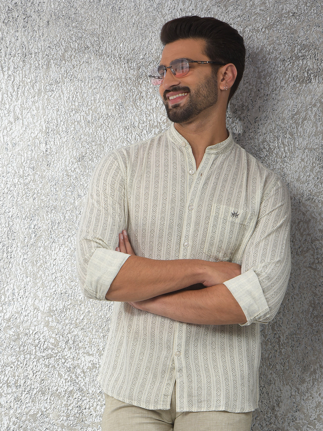 Urban Straight White Printed Shirt