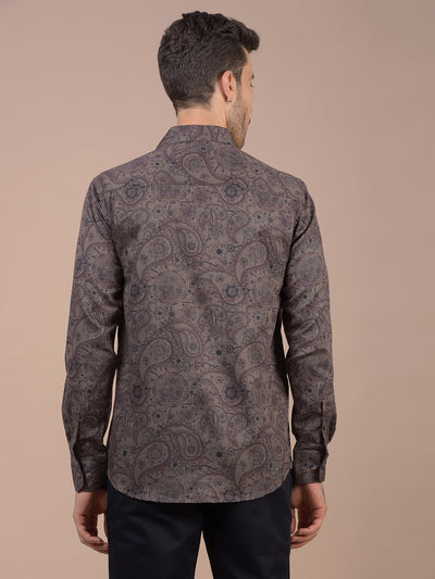 Brown Floral Print Shirt