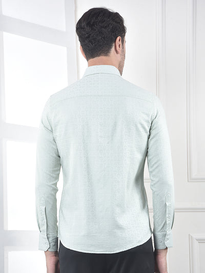 Green Jacquard 100% Cotton Shirt