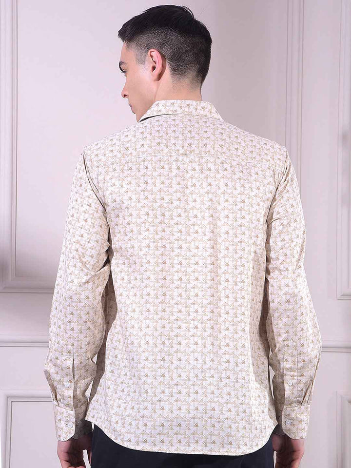 Beige Printed Shirt
