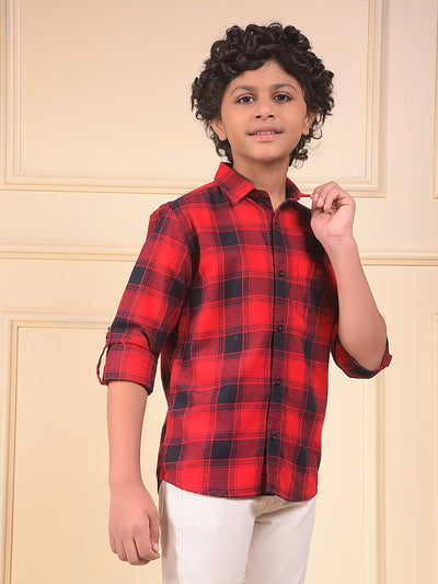 Red Checked 100% Cotton Shirt
