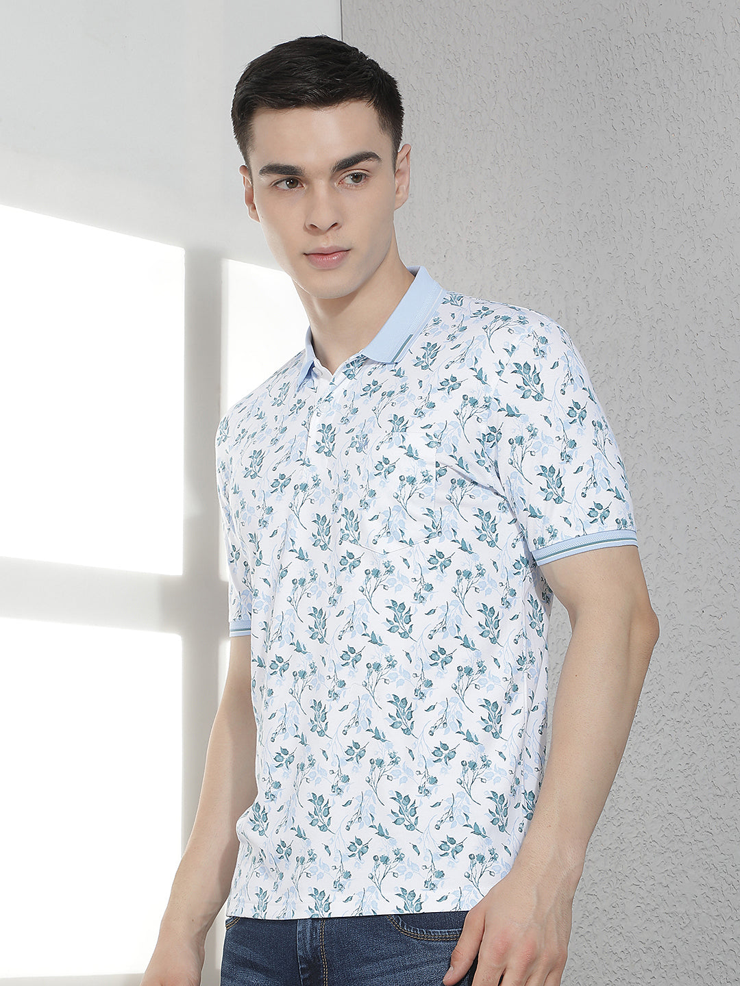 Blue Floral Print T-Shirt