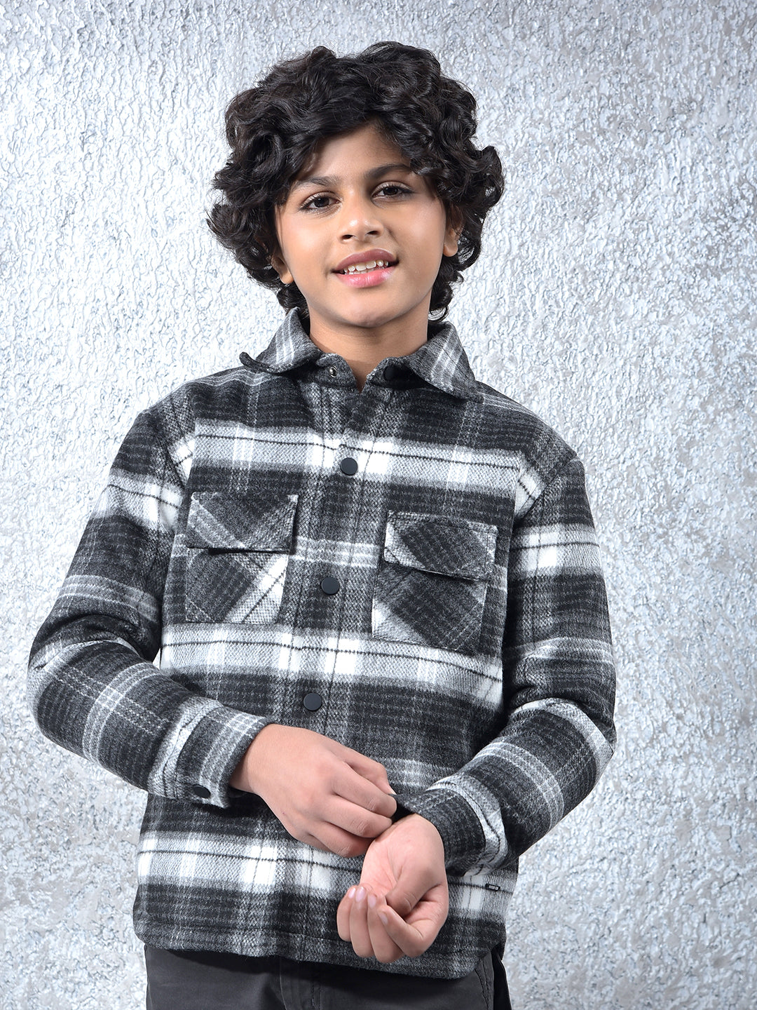 Refined Black Patterned Shacket