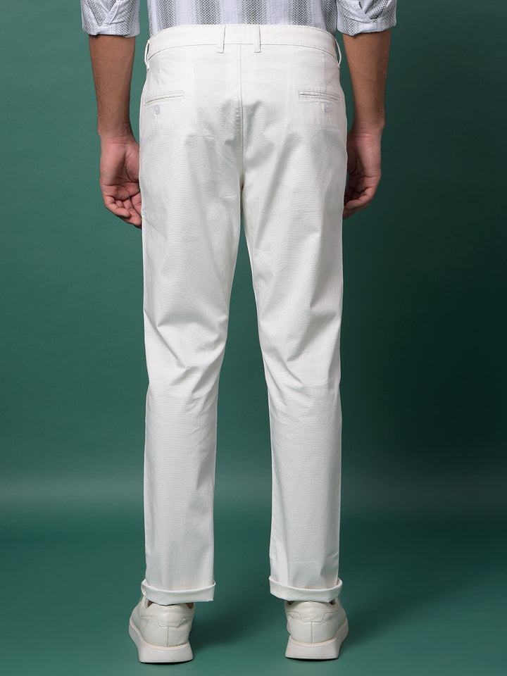 White Printed Trousers