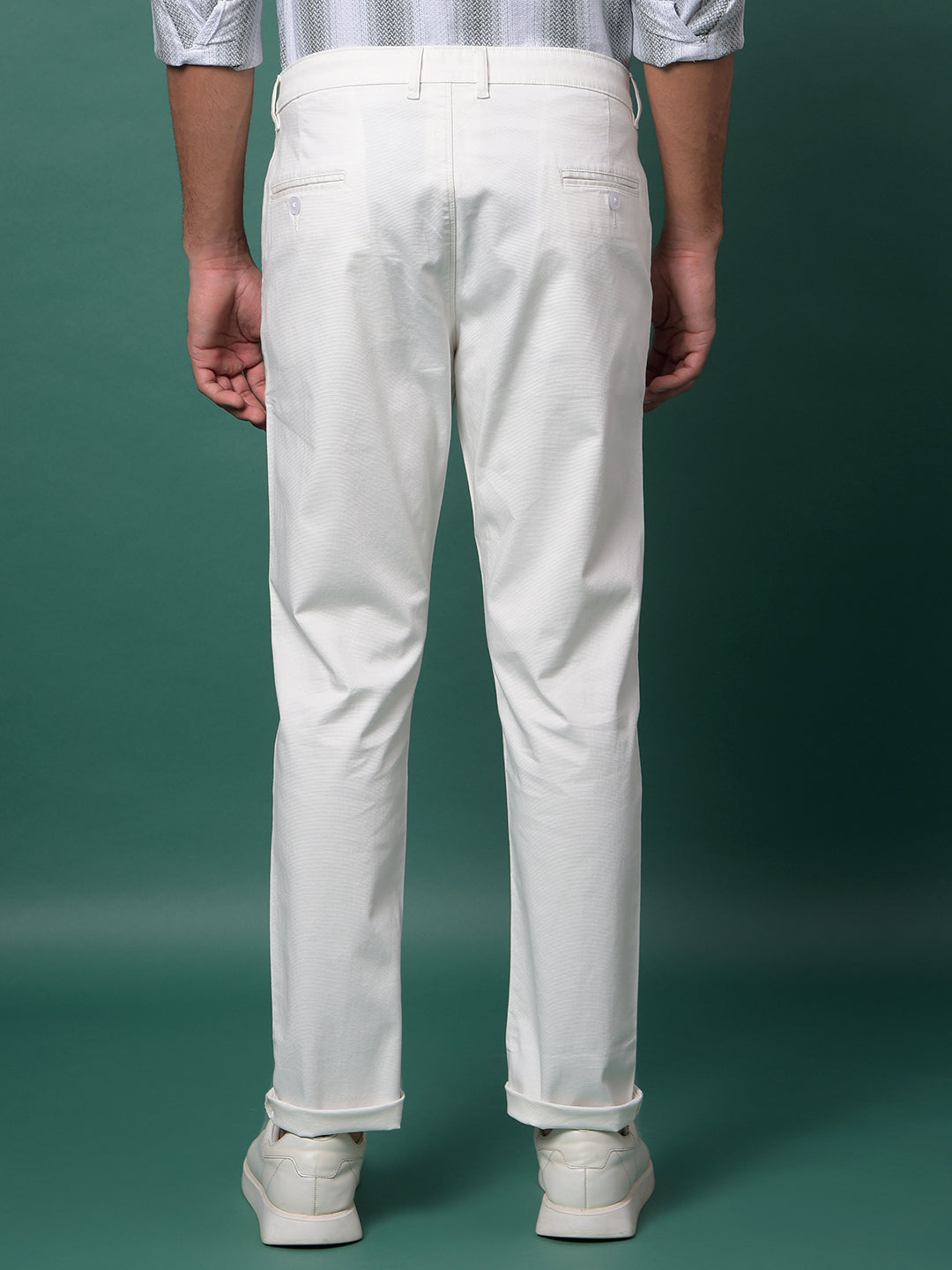 White Printed Trousers
