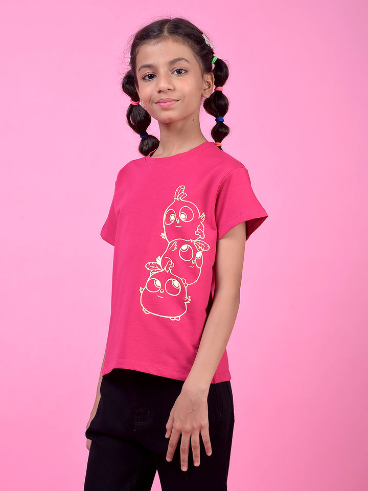 Pink Graphic Print T-Shirt