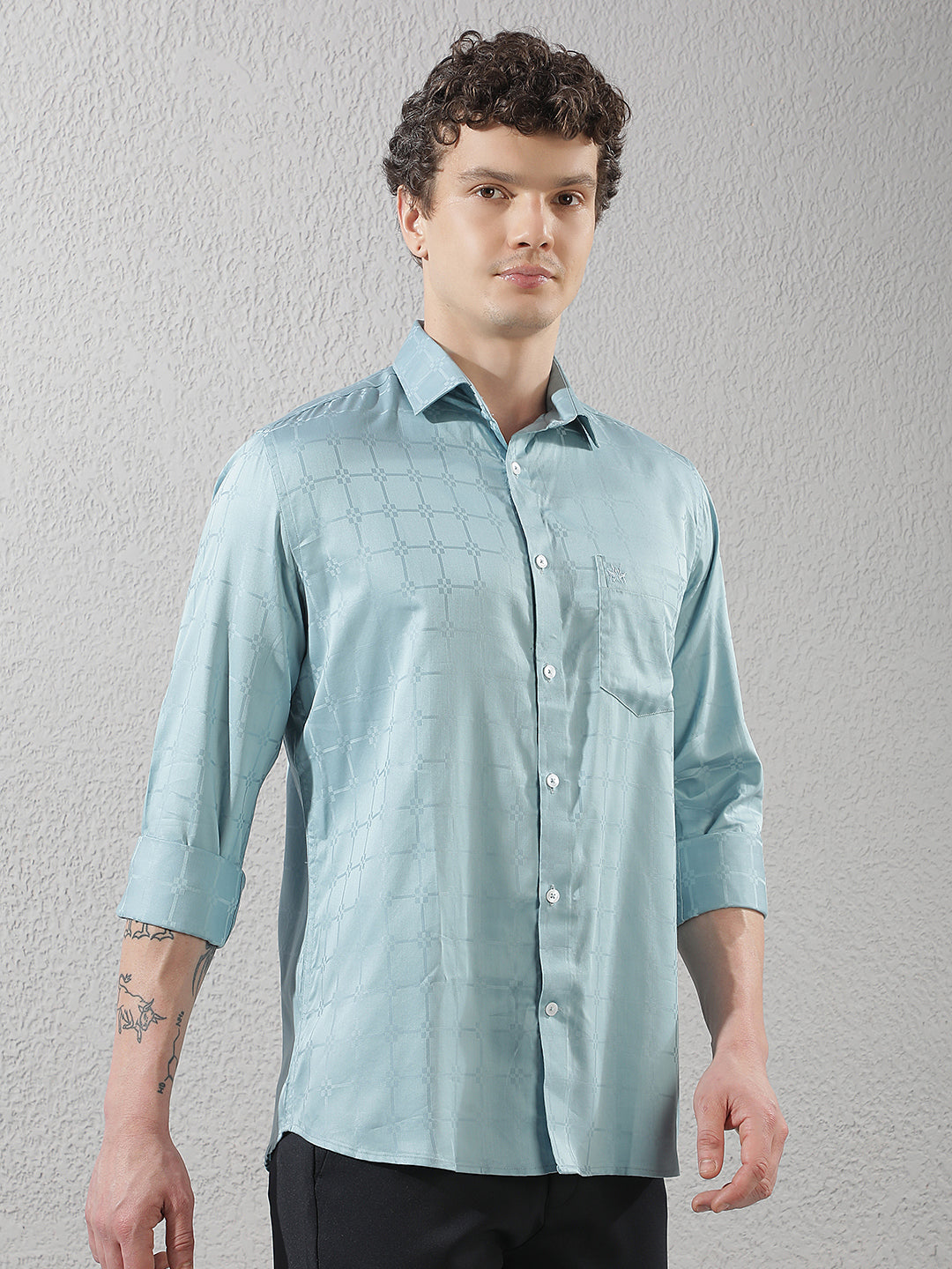 Blue Modern Printed Casual Shirt