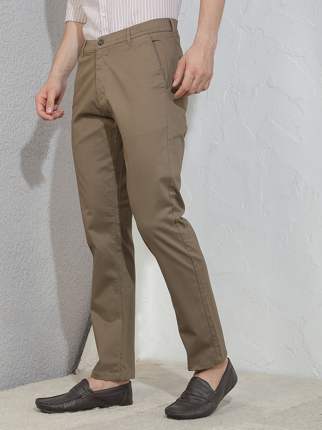 Luxe Safari Khaki Printed Trousers