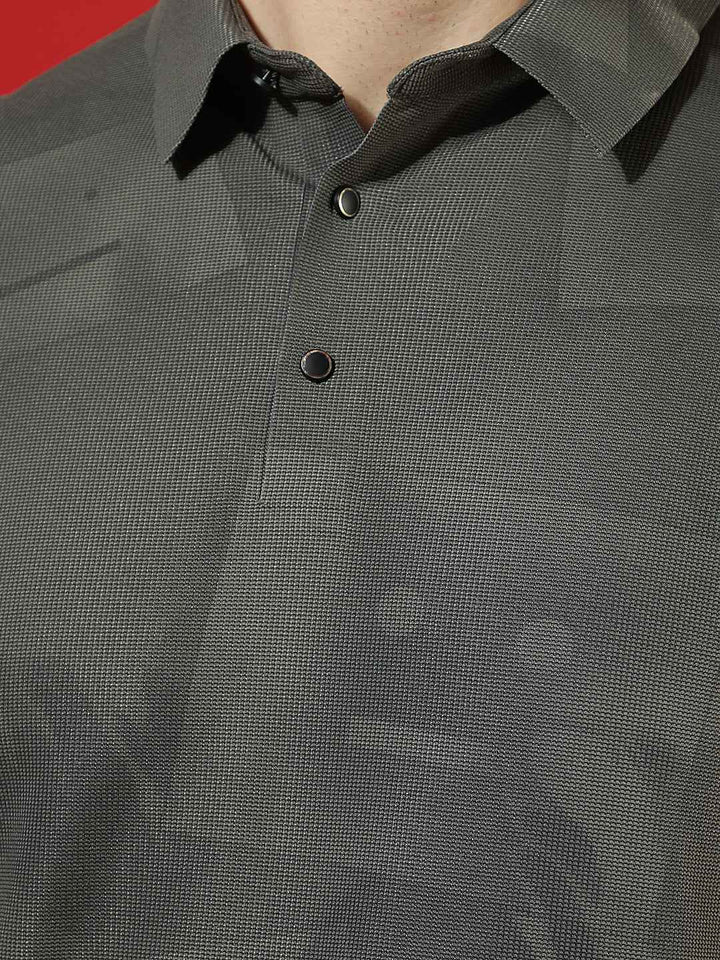 Olive Graphic Print Polo T-Shirt