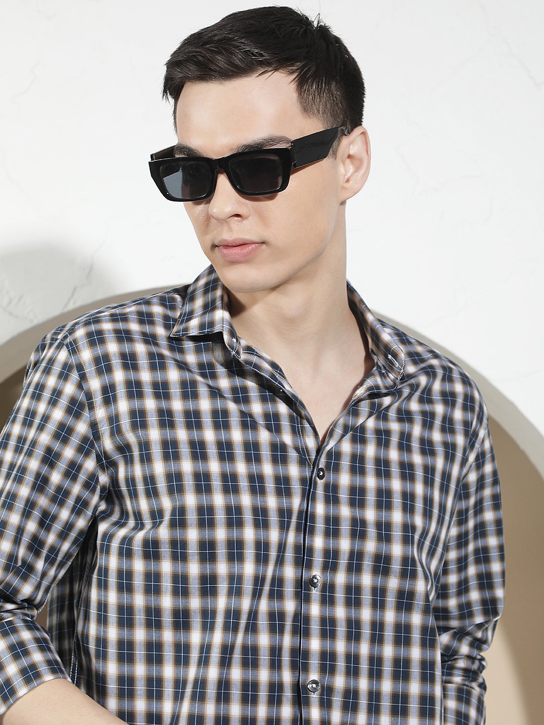 Blue Checked 100% Cotton Shirt