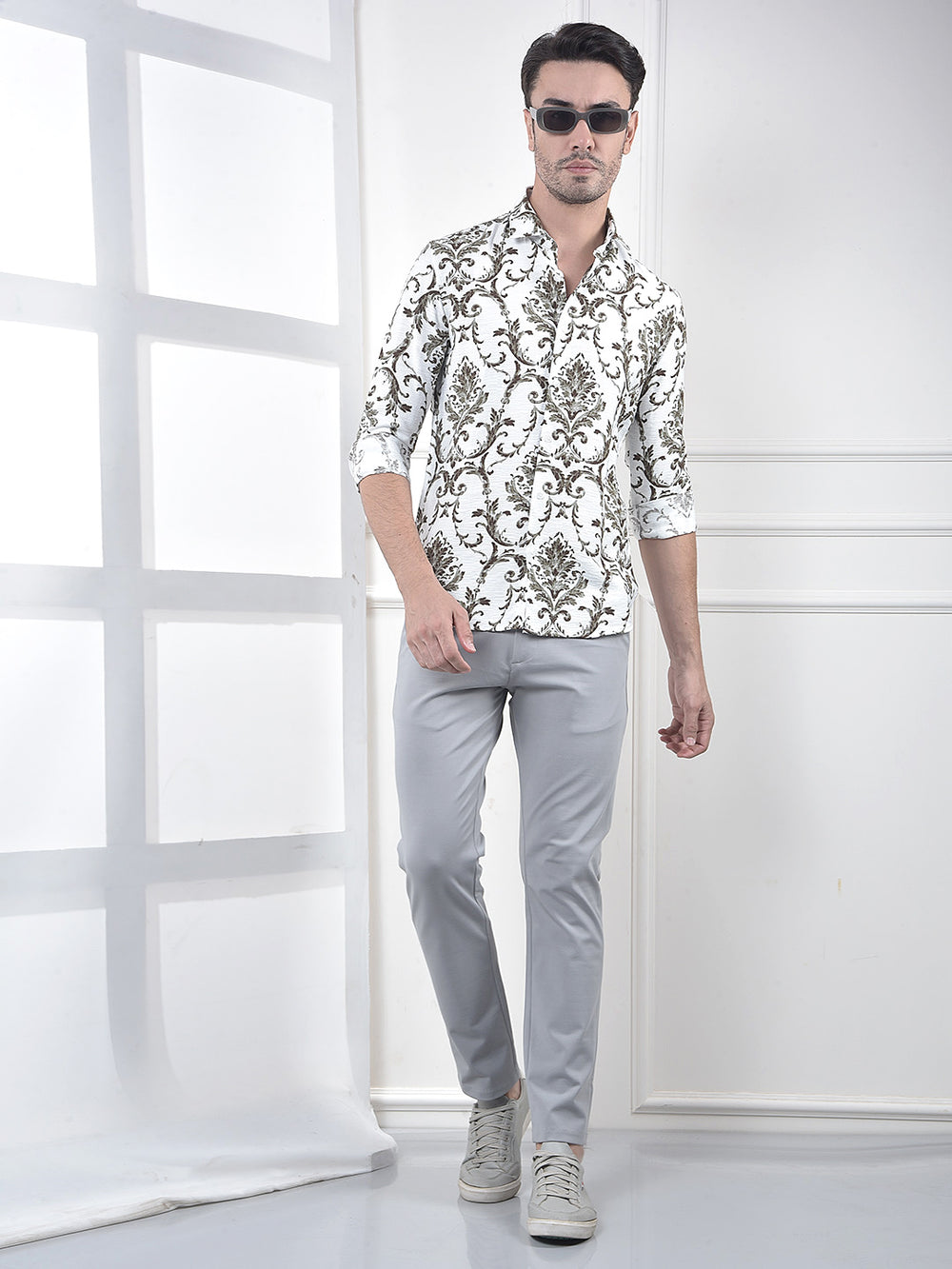 Green Floral Print Shirt