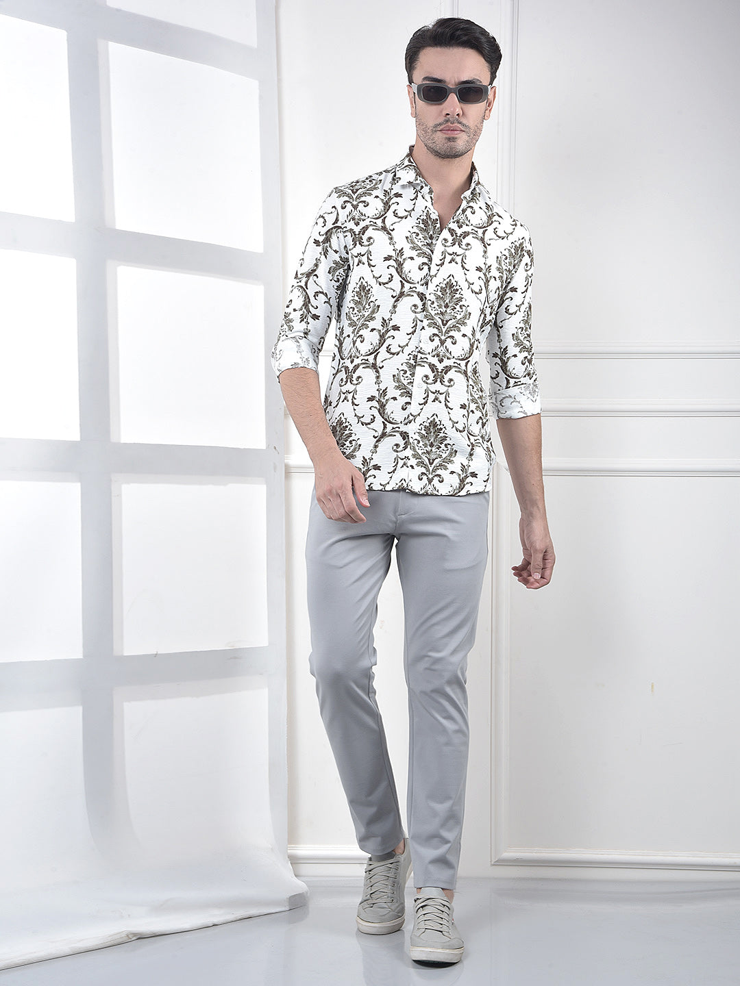 Green Floral Print Shirt