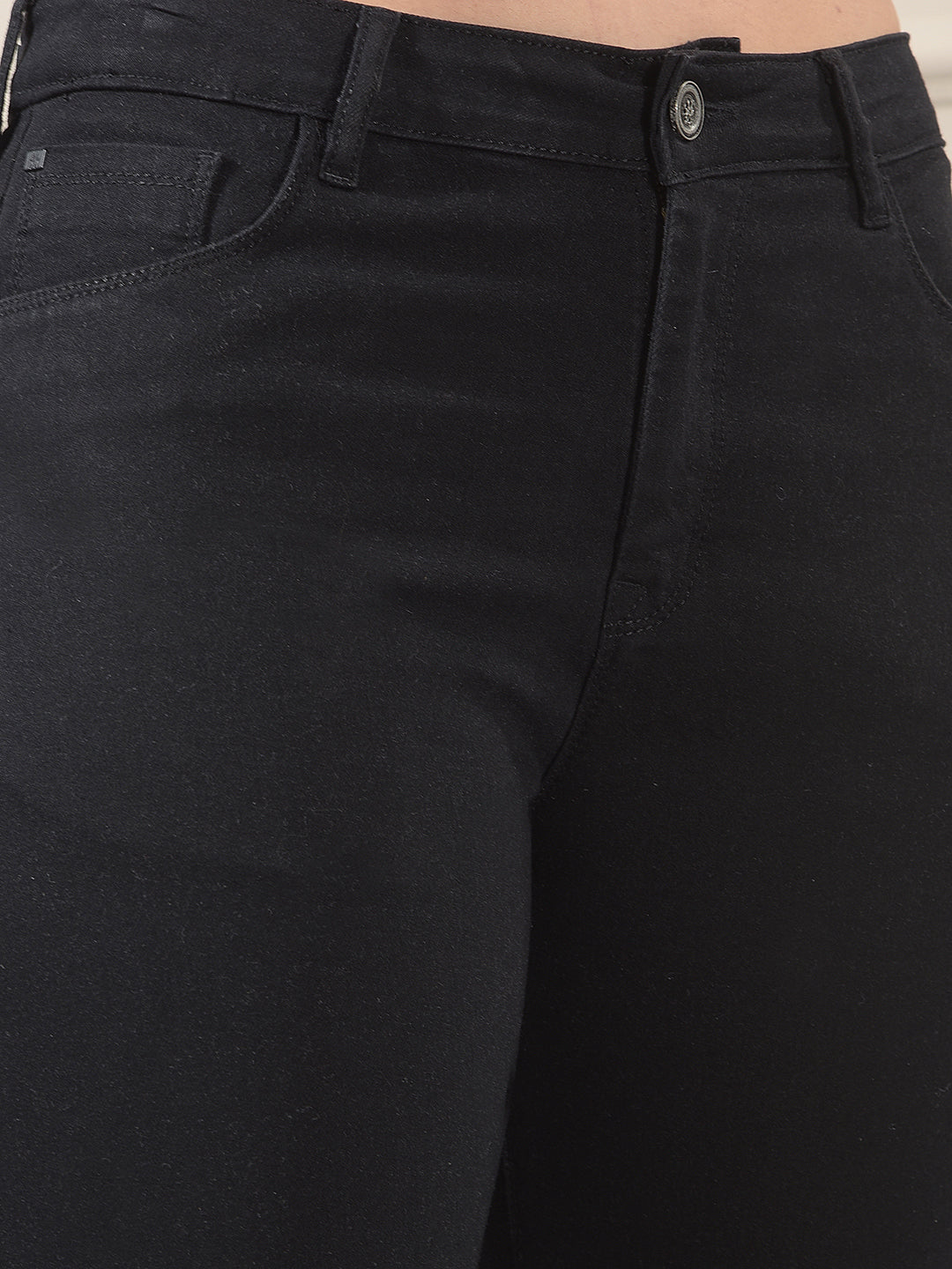 Relaxed Raven Black Straight Jeans