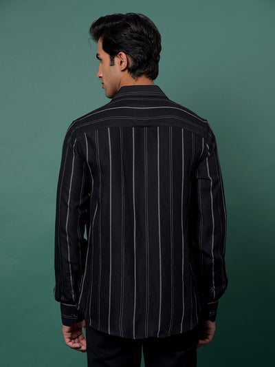 Black Vertical Stripes Shirt