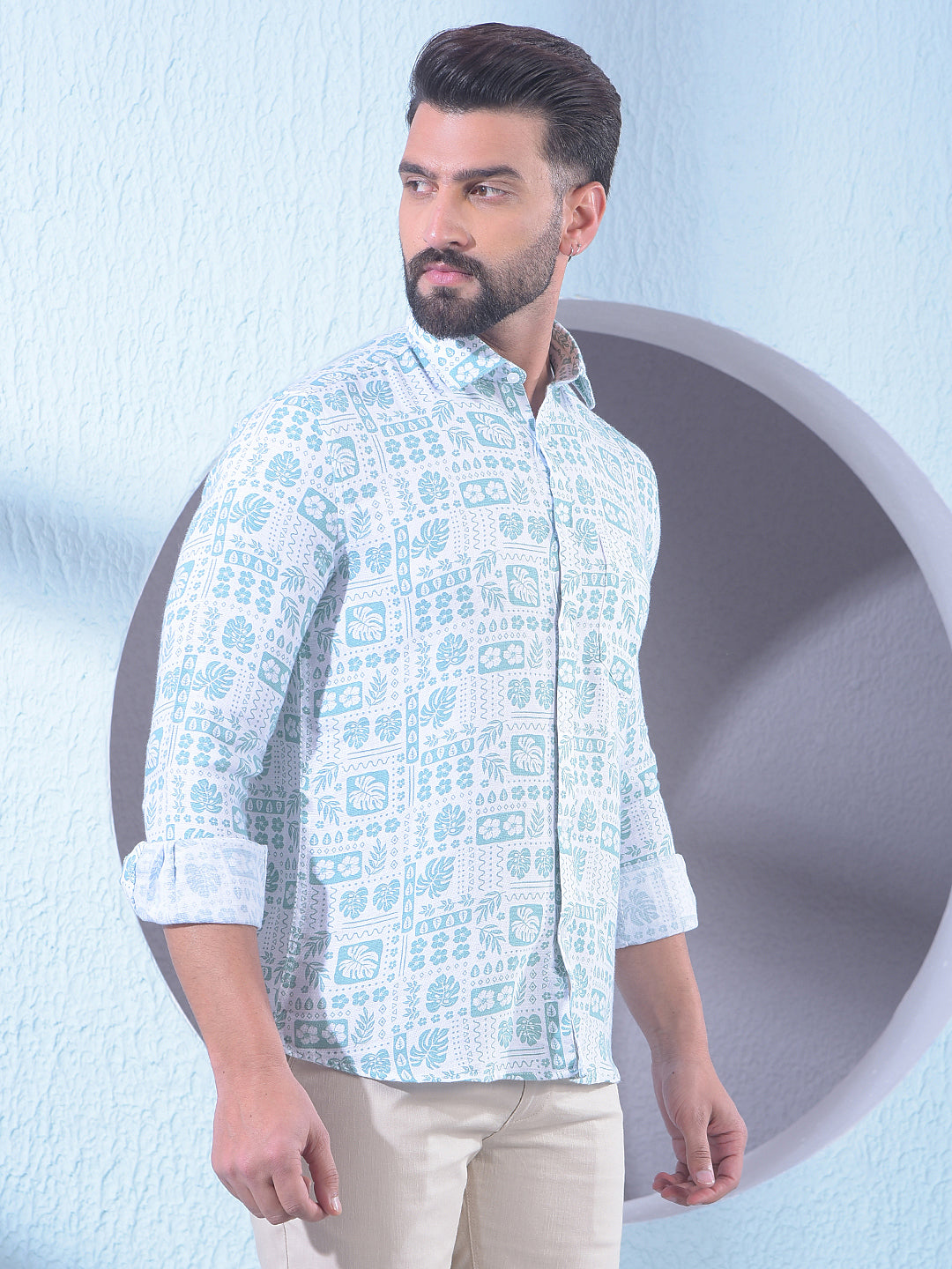 Green Printed Shirt