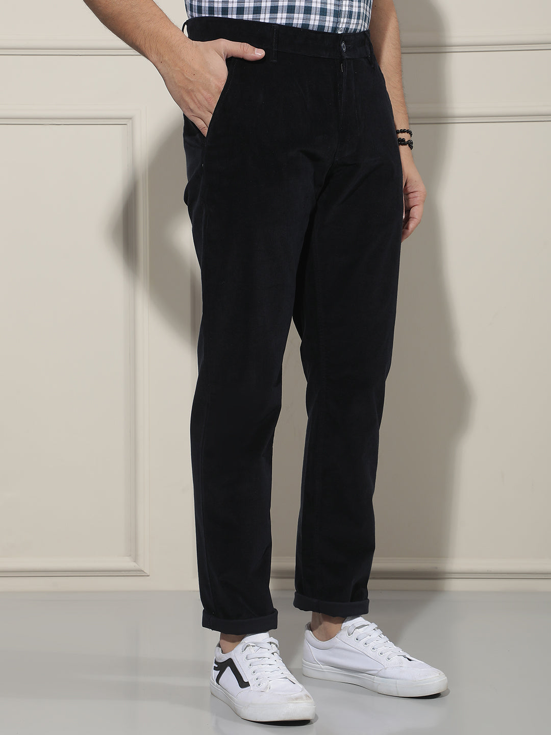 Navy Blue Corduroy Trousers