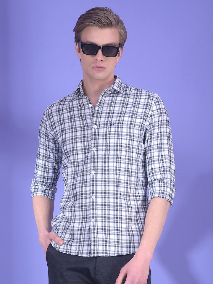 Prism Sky Blue Checked 100% Cotton Shirt