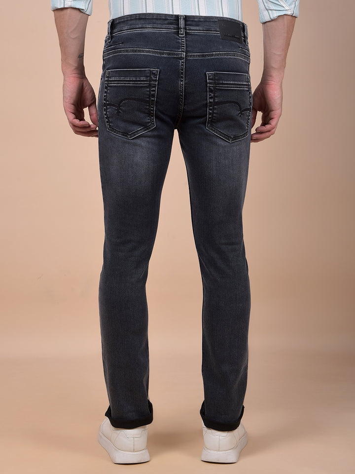Classic Grey Comfort Fit Straight Jeans