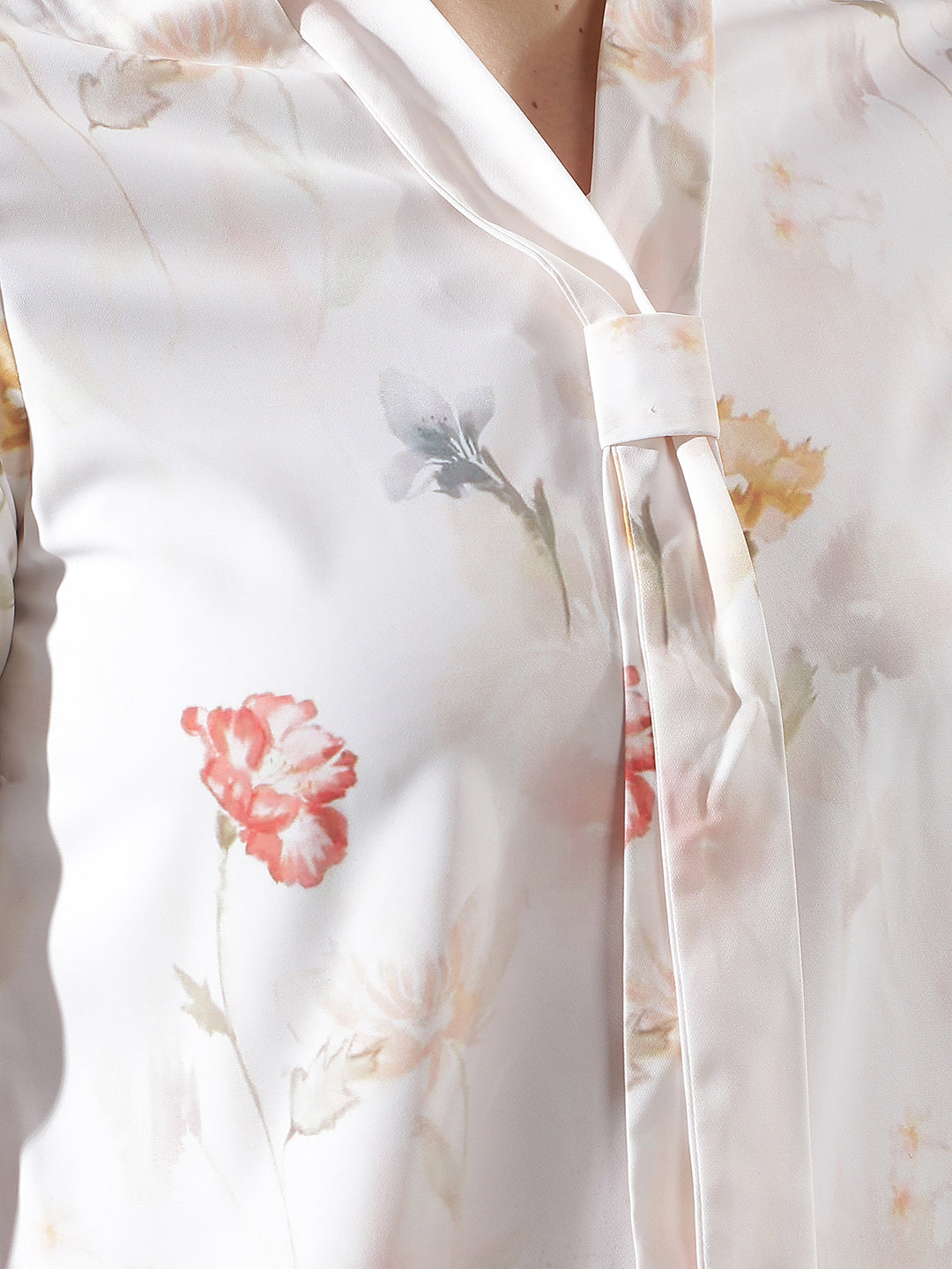 Peach Floral Print Top