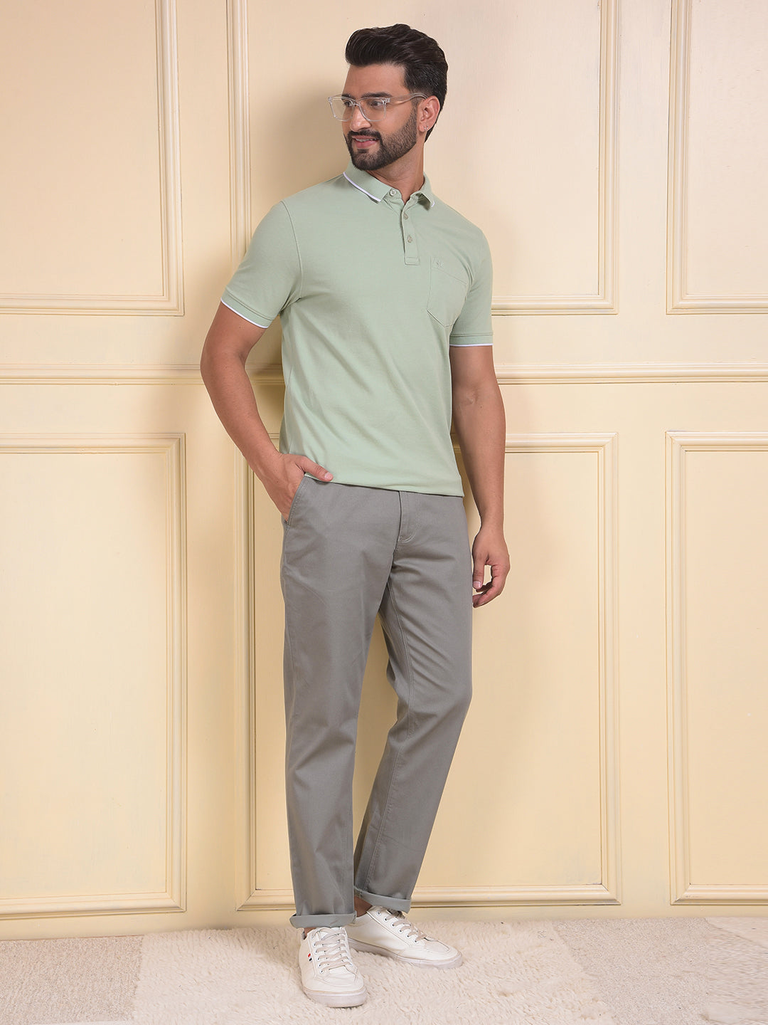 Green Polo Neck T-Shirt