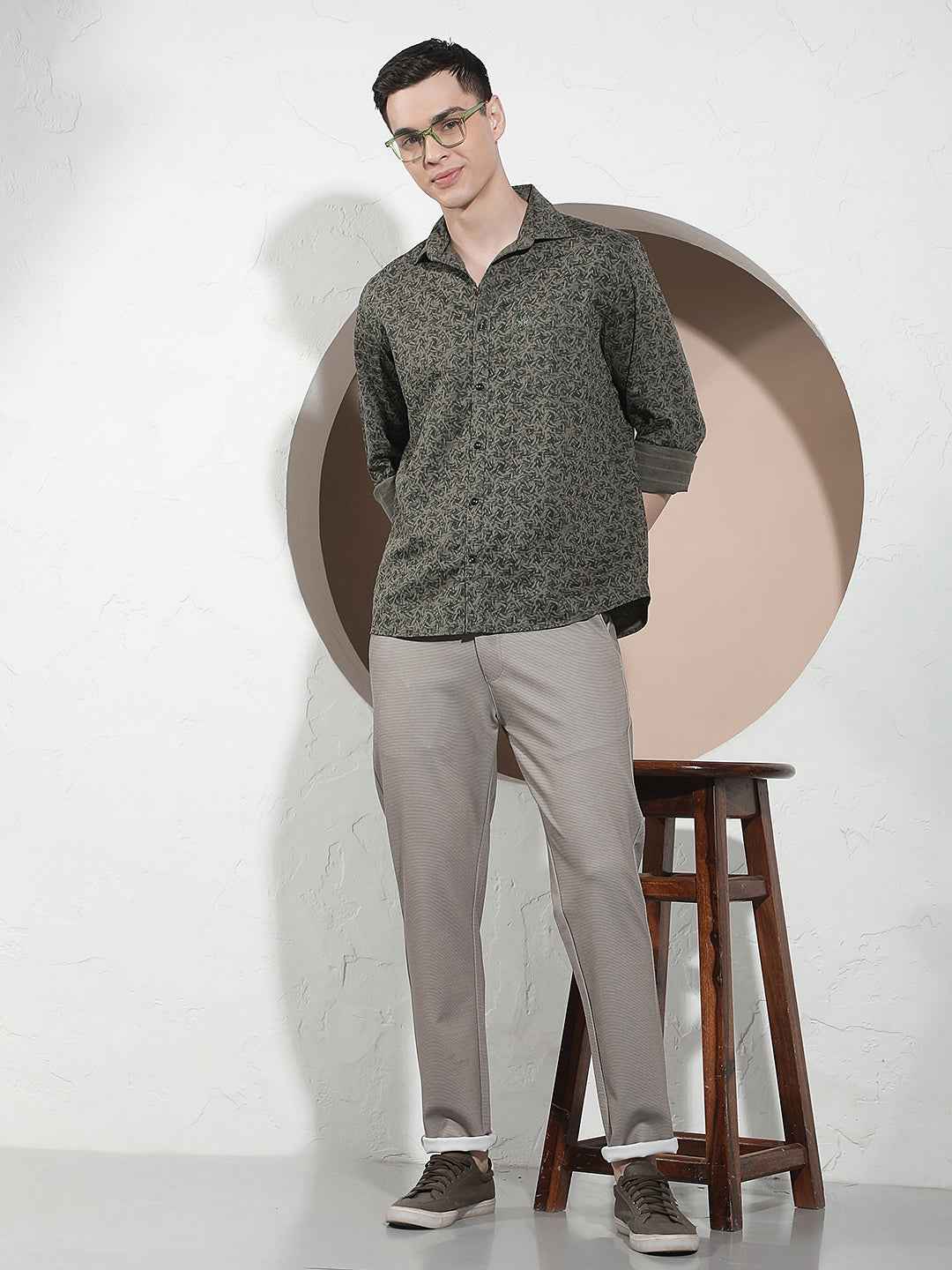 Green Graphic Print Shirt
