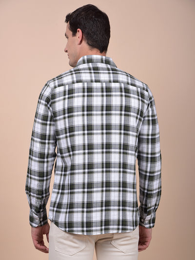 Olive Checked 100% Cotton Shirt