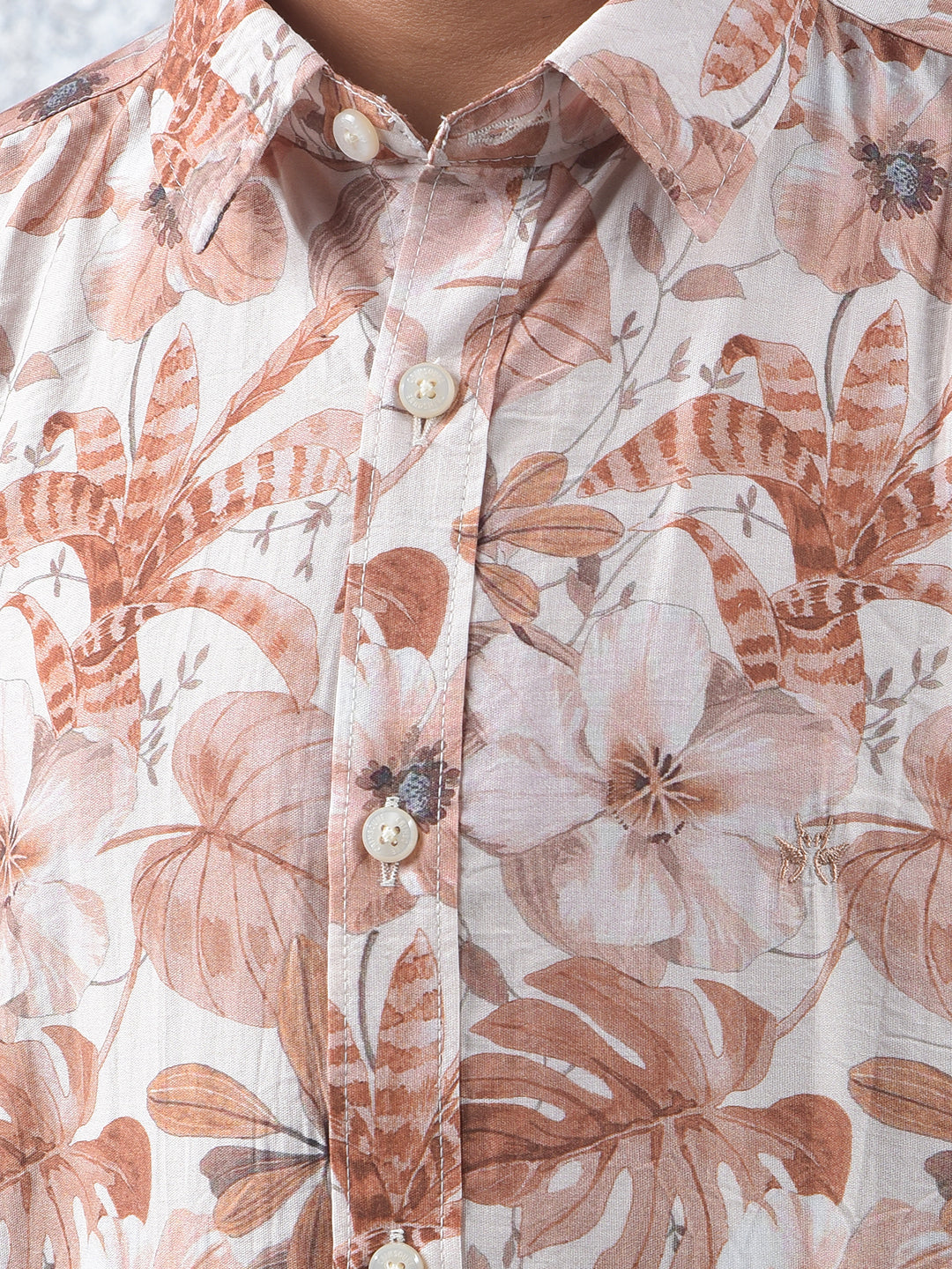 Brown Floral Print Shirt